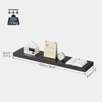 HOOBRO Floating Shelves for Wall, Wall Mounted Shelf Set of 2, 39.4" Hanging Shelf with Invisible Brackets, for Wall in Bathroom, Bedroom, Toilet, Kitchen, Living Room, Office, Black BK100BJP201