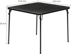 VECELO 5-Piece Folding Card Table Square and Chair Set with Collapsible Legs & Vinyl Upholstery,Portable for Indoor & Outdoor, Black & Dark Grey