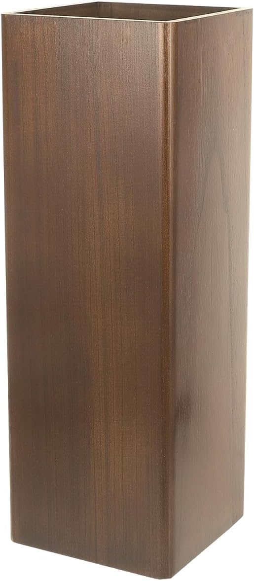 OUNONA Solid Wood Umbrella Stand Elegant Entryway Organizer for Indoor and Outdoor Use Heavy Duty Umbrella Holder for Lobbies Dark Walnut