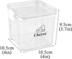 2 Pack Cheese Container for Refrigerator Airtight Creamer Container with and Lid Cream Cheese Sliced Cheese Box Cheese Saver for Fridge Keeper Cream Block Shredded Cheese Storage Box Clear
