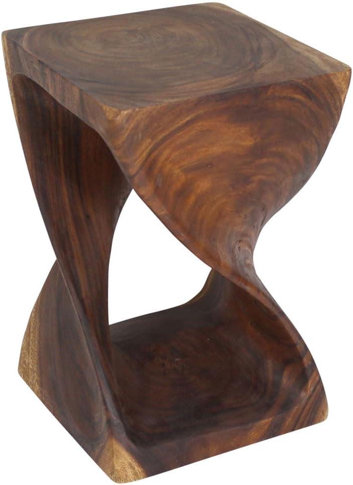 Haussmann Selorin Wide Twisted End Table 15 x 15 x 23 in H Walnut