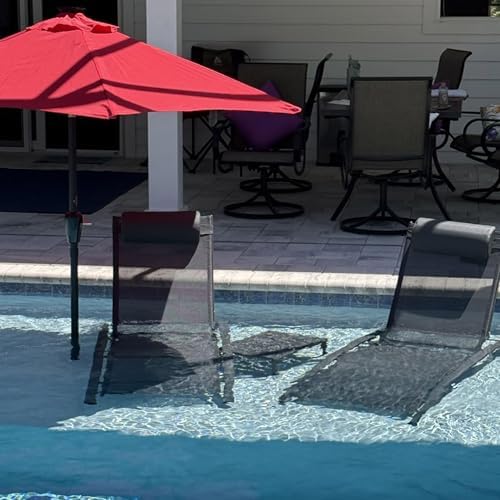 PURPLE LEAF Patio Pool Lounge Chaise Set of 3 Outdoor Lounger Chair, Grey | 2...