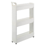 Miles Kimball Slim Storage Cart with 3 Baskets/Shelves and Rolling Casters for Kitchen, Laundry, and Small Space Storage, Durable Plastic - Measures 21" Long x 5" Wide x 28 1/4" High