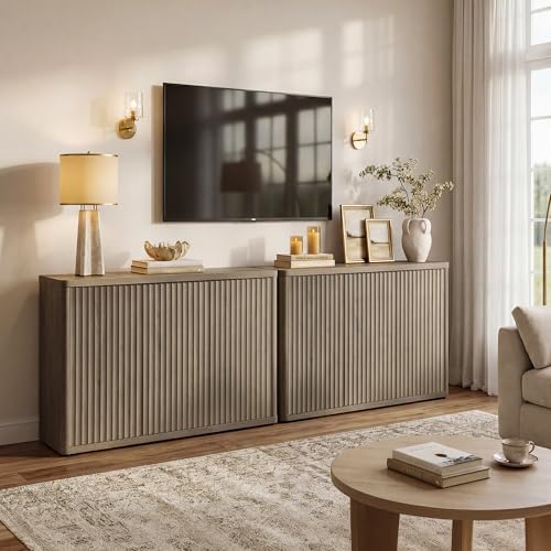 SICOTAS Buffet Cabinet with Storage Sideboard with 3 Doors Modern 46.6" ...