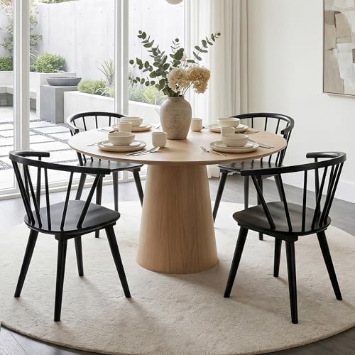 DUHOME Wooden Black Dining Chairs Set of 4,Windsor Dining Room Chairs