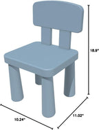 Blue Kids Chair for Table Lightweight for Move | Ergonomic Toddler Chair with Back Support, Durable, Dining & Playroom, Ages 1–5, Blue