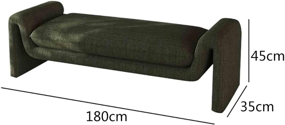 Modern Dark Green Bed End Stool Retro Style Walk-in Closet Clothes and Shoe C...