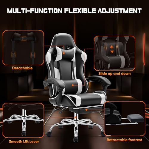 NEWBULIG Computer Gaming Desk Chair - High Back Ergonomic Lumbar Support with...