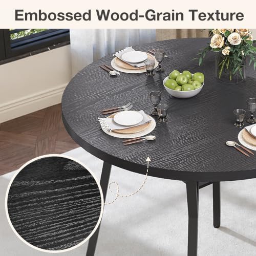 Pamapic Round Dining Table Set for 4, Kitchen Table and Chairs for 4, Dining ...