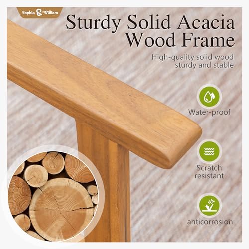 Sophia & William 9pc Outdoor Dining Set, Acacia Wood and Rattan，Dark Brown