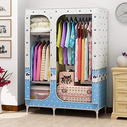 No-Installation Folding Wardrobe Family Bedroom Cloth Art Cabinet All-Steel F...
