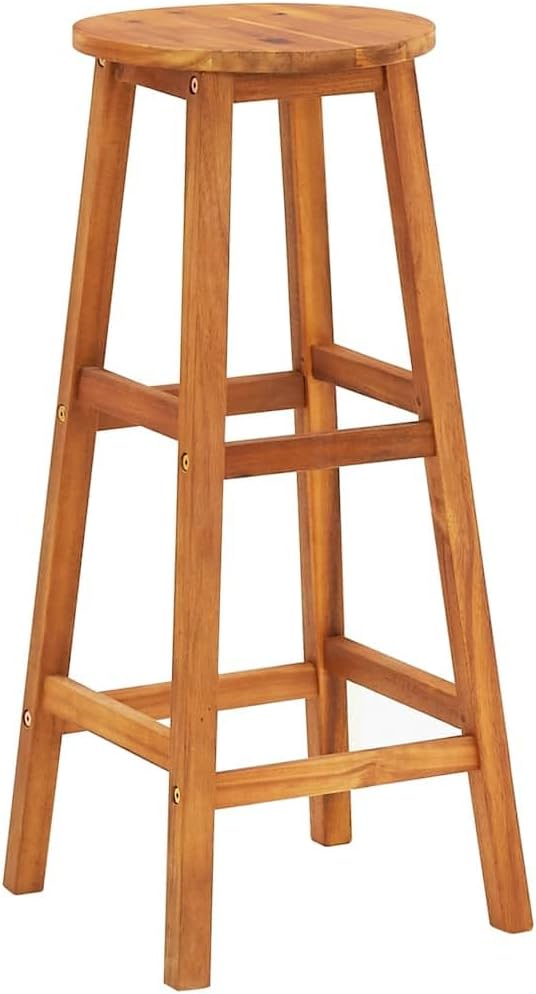 vidaXL Bar Chairs 2 pcs Solid Acacia Wood