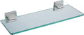 KOKOSIRI Wall Shelves Floating Bathroom Glass Shelf for Kitchen Storage, 12'' x 5.6'' Tempered Glass Wall Mounted Brushed Stainless Steel B1106BR-L12