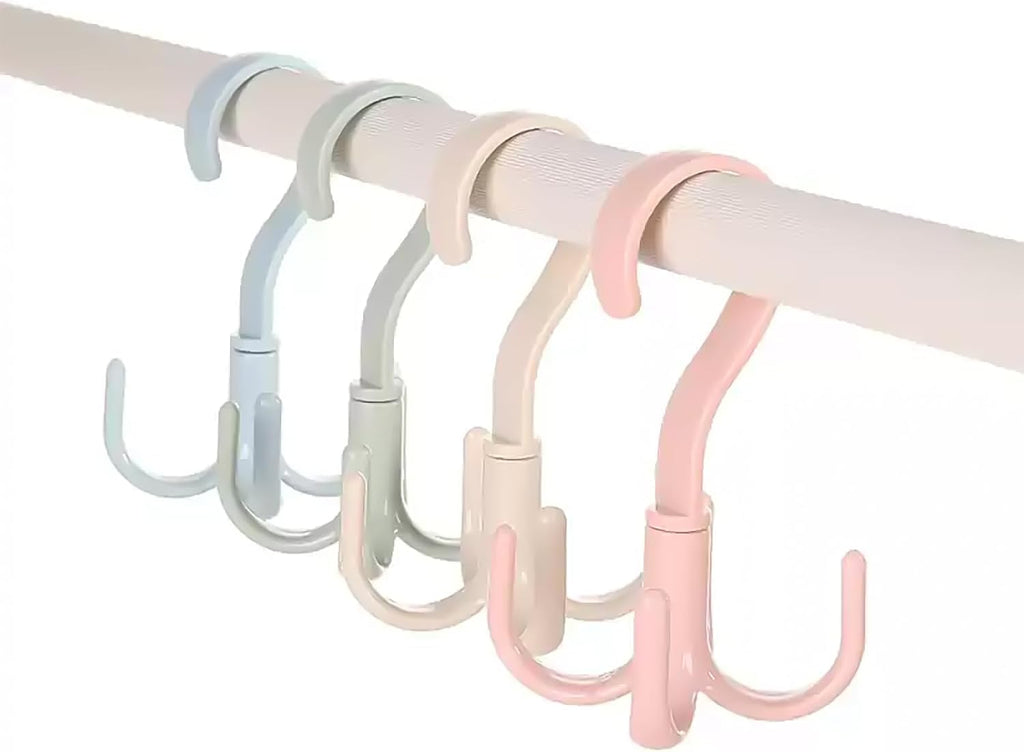 360° Rotating Four-Claw Hanger Hook for Closet Multi-Purpose Space-Saving Organizer for Bags Belts Hats and Accessories