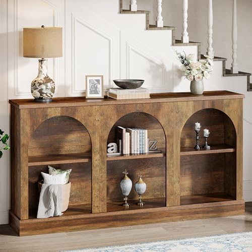 Tribesigns Arched Console Table, 63" Wooden Entryway Table with Storage ...