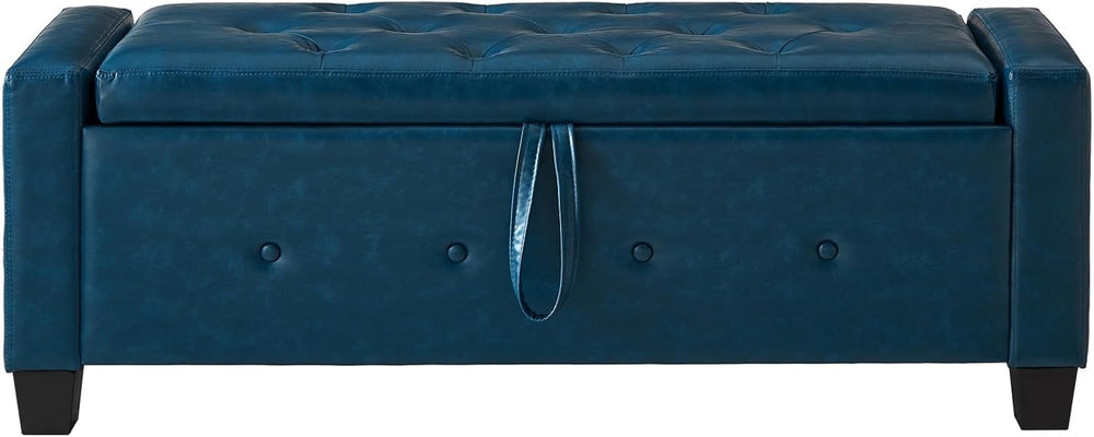 Storage, Bench for Bedroom,Living Room,Hallway, Upholstered Tufted Faux Leath...