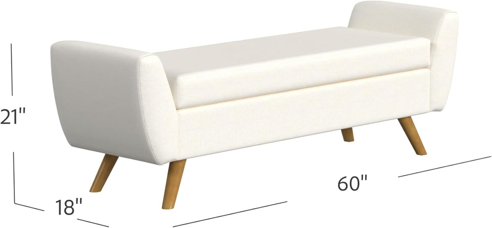HomePop Modern Storage Bench with Wood Legs |Homepop Home Décor|Bench with St...