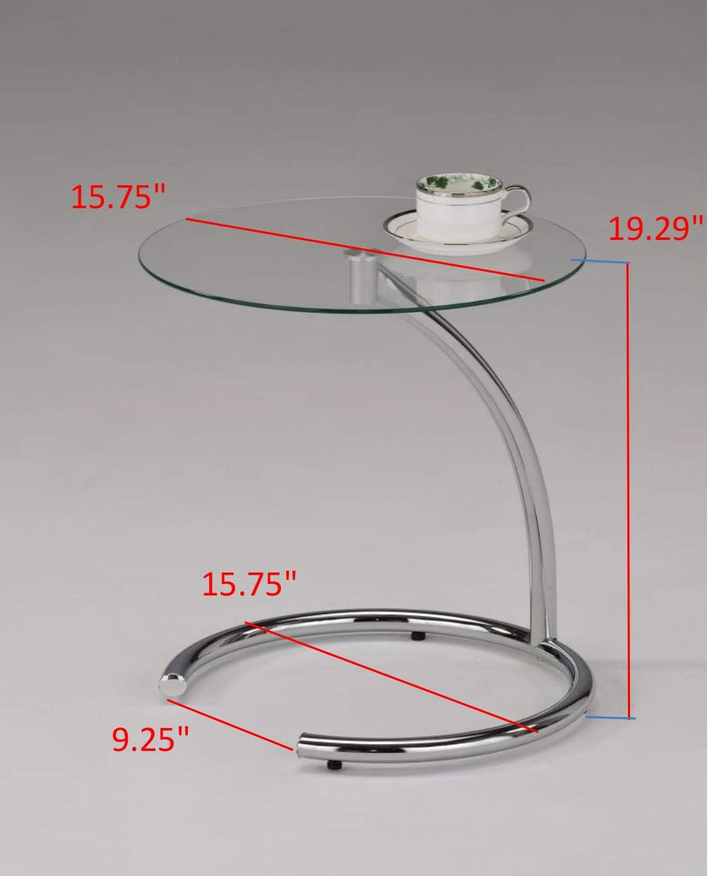 Kings Brand Furniture Leighton Round Glass End Table – Modern Metal Accent Si...
