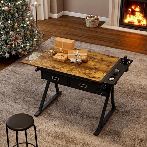 Drafting Table Art Table Adjustable Drawing Table Tilted Tabletop, Craft Tabl...