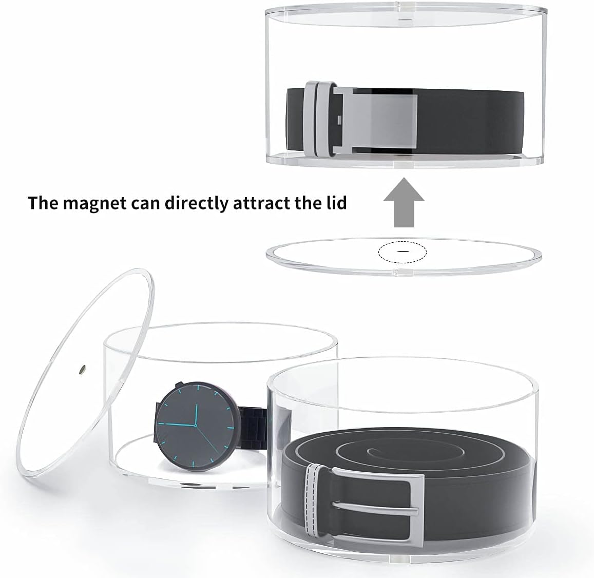 NIUBEE Belt Organizer, Acrylic 3 Layers Belt Case Storage Holder and Display for Accessories Like Jewelry,Watch,Bracelets