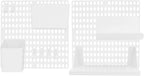 Wall Pegboard Storage Shelf White Plastic Organizer Rack for Hanging Wall Storage DIY Combination Holder for Keys Towels Toothbrushes Mini Pots