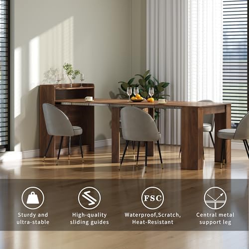 Transformer Table, Expandable Dining Table for 2-9 People, Folding Console Ta...