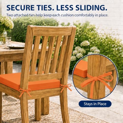 UNIKOME Outdoor Chair Cushions Pack of 4, Water Resistant Patio Cushions with...