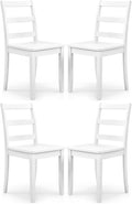 COSTWAY Wooden Dining Chairs Set of 4, Mid-Century Modern Armless Kitchen Side Chairs with Curved Backrest and Rubber Wood Legs for Home Dining Room, Kitchen, Restaurant (White)