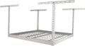 SafeRacks Overhead Garage Storage Rack - Heavy Duty Racks for Garage with 250 lb Capacity, Easy Garage Shelving, Adjustable Storage Rack, Ceiling Mount Storage Shelves 4x4 White (24"-45")