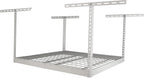 SafeRacks Overhead Garage Storage Rack - Heavy Duty Racks for Garage with 250 lb Capacity, Easy Garage Shelving, Adjustable Storage Rack, Ceiling Mount Storage Shelves 4x4 White (24"-45")