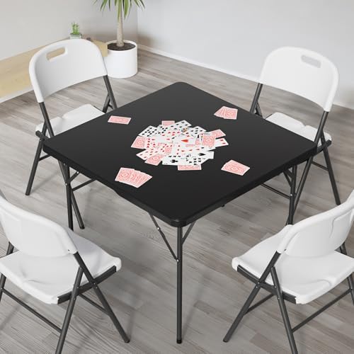 VINGLI 38" Fold in Half Square Table, Bi-Folding Commercial Portable Pla...