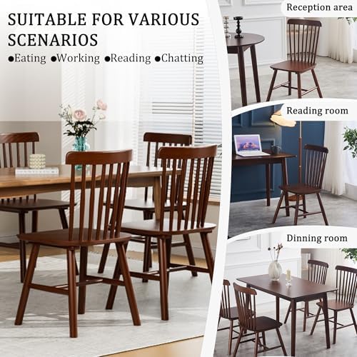 Dining Chairs Set of 6, Farmhouse Solid Wood Windsor Kitchen Chairs Set with ...