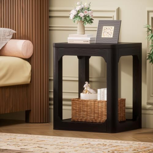 3-Piece Rustic Tables Set, Accent Table Sets with Storage Shelves | 2-Tier Co...
