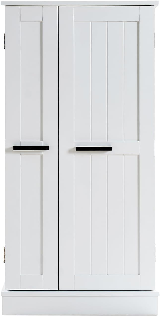 Pantry Cabinet with Storage,Freestanding Kitchen Hutch with Doors & Adjus...