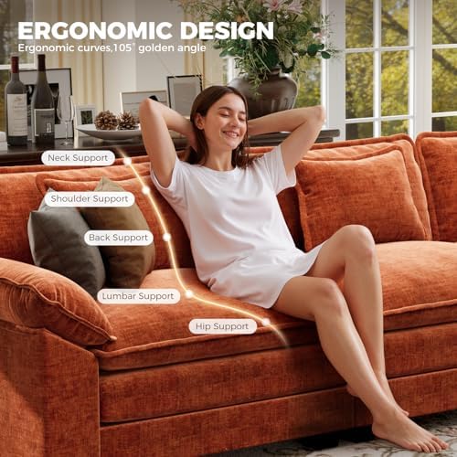 CDCASA 117" Oversized Modular Sectional Sofa with Corner, Comfy V-Shaped...