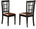 East West Furniture LGNI7-BCH-LC 7 Piece Dining Room Furniture Set Consist of a Rectangle Kitchen Table with Butterfly Leaf and 6 Faux Leather Upholstered Chairs, 42x84 Inch, Black & Cherry