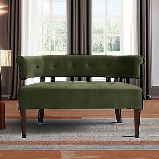 Jennifer Taylor Home Jared Roll Arm Tufted Bench Settee with Back