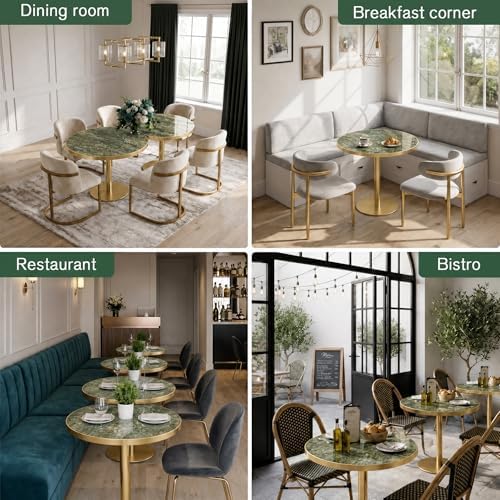 31.5" Tulip Table, Small Modern Round Dining Table for 2-4, Sintered Sto...