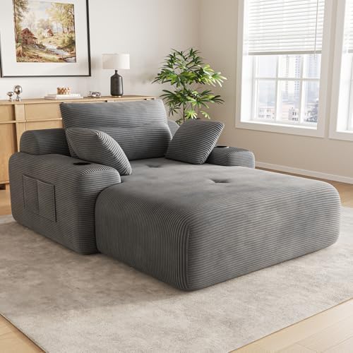 69” Floor Chaise Lounge Chair Indoor, Oversized Chaise Lounge Reading Chairs ...