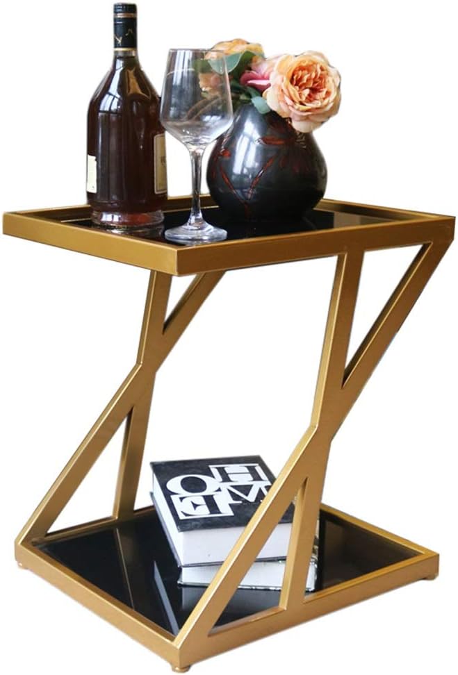 Telephone Table, Tempered Glass Side Table Nordic Modern Iron Art Sofa Table ...