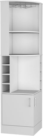 Farmhouse Corner Cabinet, Double Door Cabinet with Glass Rack, Eight Built-in Wine Rack,for Kitchen Home
