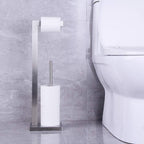 Free Standing Toilet Paper Holder Stand with Reserve, Bathroom Tissue Dispenser Paper Roll Storage Holder Stand for Jumbo Roll, Stainless Steel Rustproof Brushed Finish
