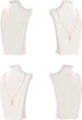 Necklace Bust Display Stand, Necklace Holder, Pendant Chain Necklace Organizer for Women (Beige Velvet, L 4PCS)