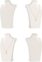 Necklace Bust Display Stand, Necklace Holder, Pendant Chain Necklace Organizer for Women (Beige Velvet, L 4PCS)