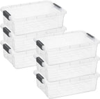 Superio Storage Bins with Lids, Clear Plastic Containers for Organizing, Stackable Totes, BPA Free, Odor Free, Organizer Boxes for Home, and Dorm (6 Pack, 22.75 Qt)