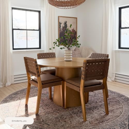 Nathan James Cohen Wood Dining Chair, Mid-Century Modern Upholstered Side Cha...