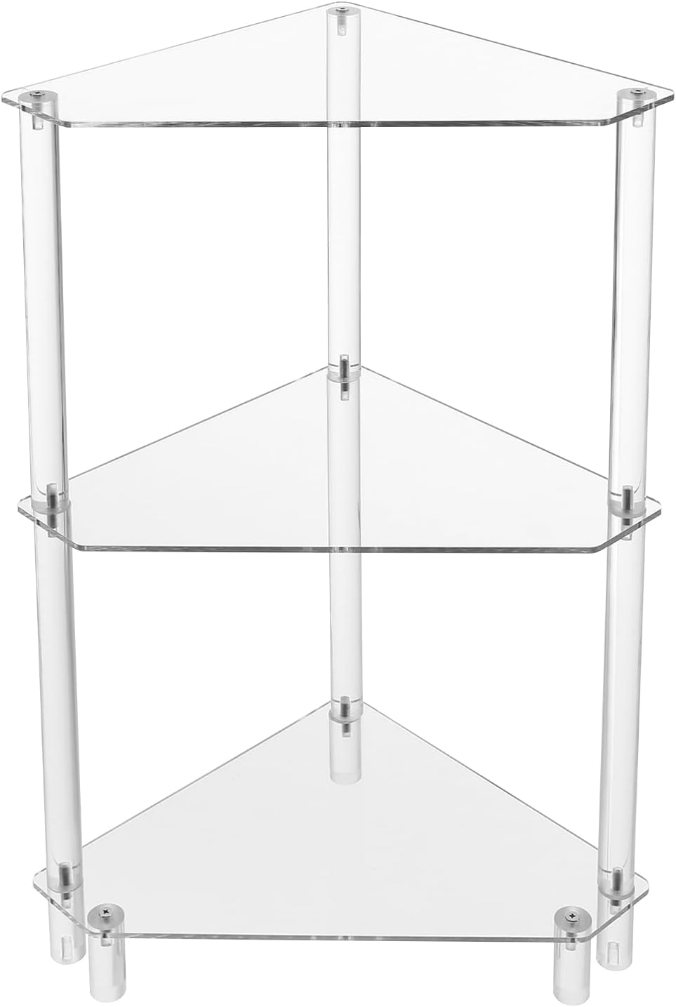 DYNAMI Clear Acrylic Side Table,3 Tier Triangle End Table Small Corner Accent...