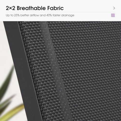 PURPLE LEAF Lounge Chair Outdoor Set of 2 w/Armrest for Poolside Dark Grey | ...