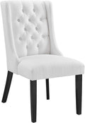 Modway Baronet Button-Tufted Fabric Parsons Dining Chair in White