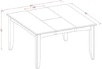 East West Furniture PFT-BLK-TL Parfait Modern Kitchen Table - a Square Dining Table Top with Butterfly Leaf, 54x54 Inch, Black & Cherry